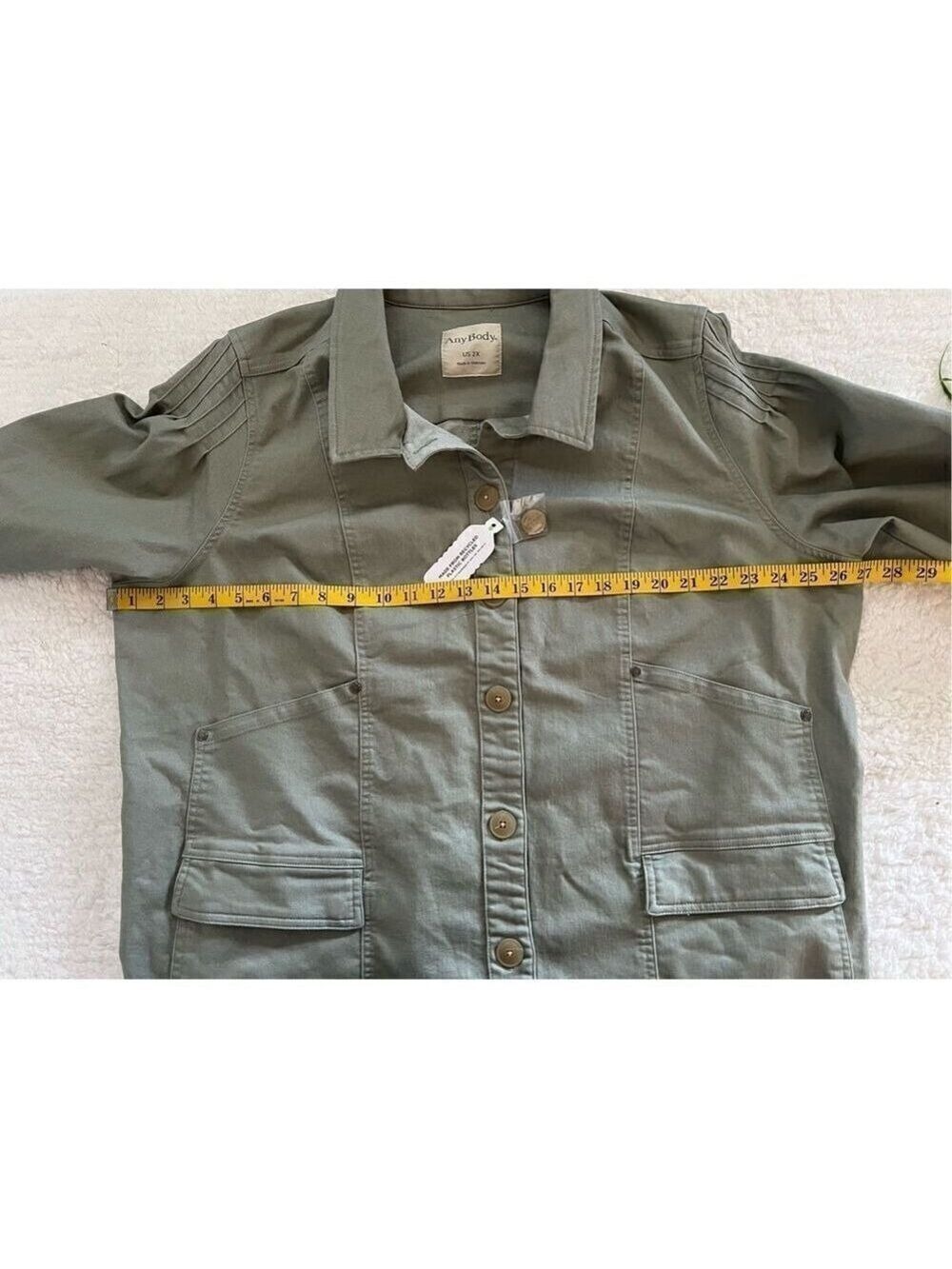 AnyBody Stretch Twill Utility Jacket with Pockets (2X) - Picture 4 of 5